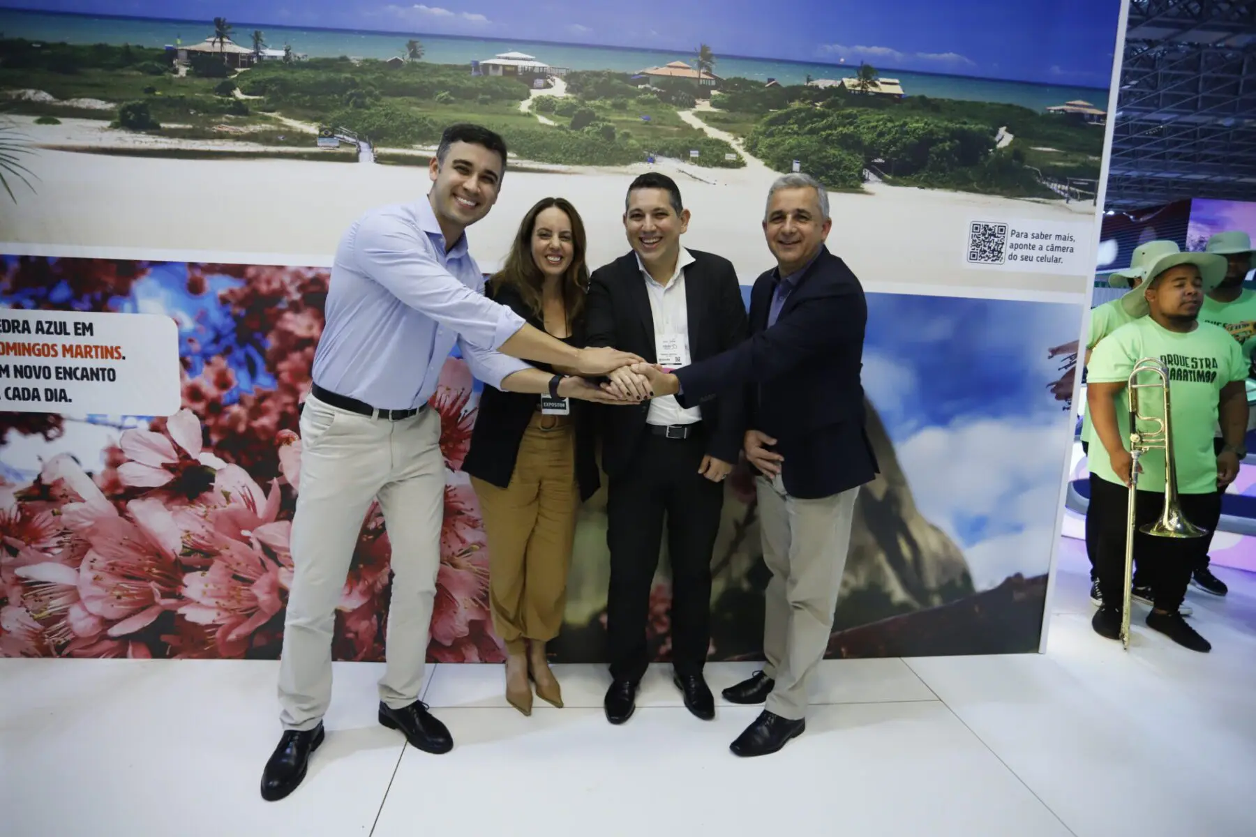 Weverson Meireles (Setur-ES), Marina Figueiredo (Braztoa), Fabiano Camargo (Braztoa) e Pedro Gilson Rigo (Sebrae-ES). Foto: Gregory Grigoragi