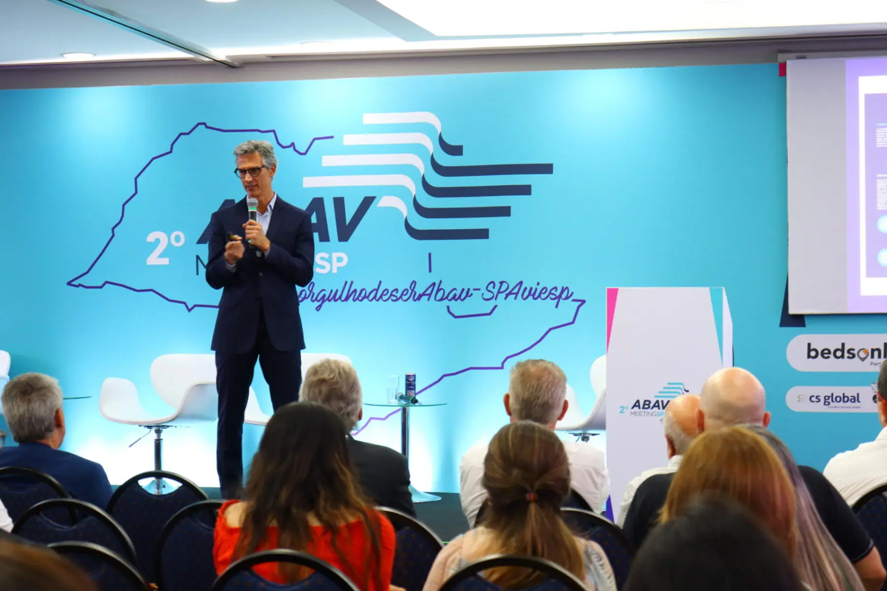 Durante o Abav MeetingSP, Marco Ferraz, da Clia Brasil, destaca a oportunidade de comissionamento disponível