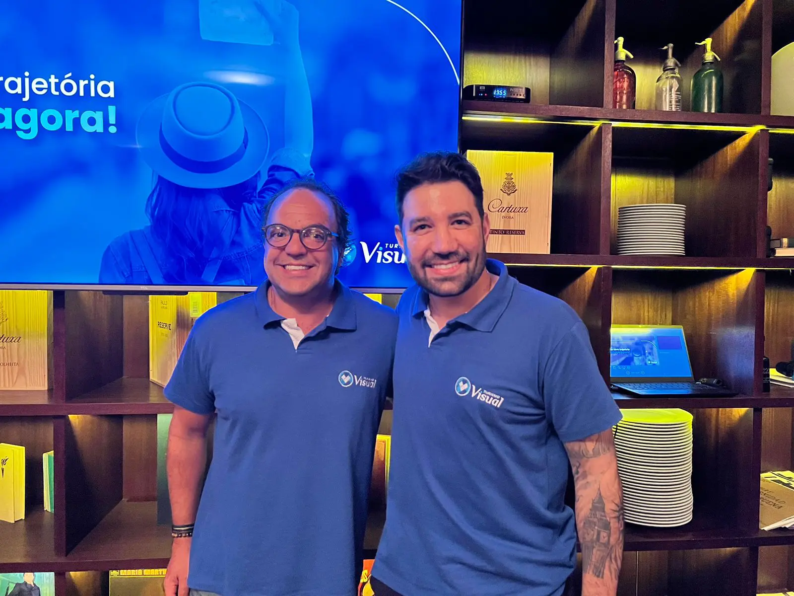 Roadshow-Visual-SP--9- Fabio Godinho, CEO da CVC Corp, e Hugo Lagares, diretor geral da Visual - Foto: Divulgação