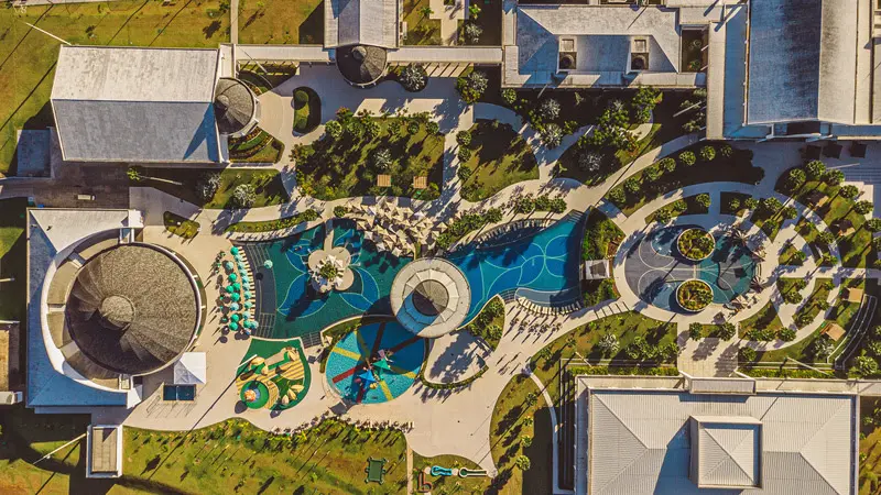 Vista aérea do Jardins de Jurema Convention & Termas Resort - Foto: Divulgação Vista aérea do Jardins de Jurema Convention & Termas Resort - Foto: Divulgação