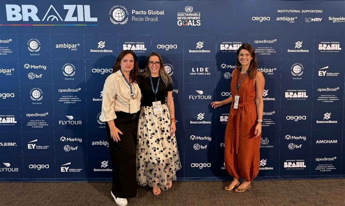Manuela Bernardes, Andrea Panisset e Renata Maluf, da FlyTour. Foto: Divulgação flytour sustentabilidade