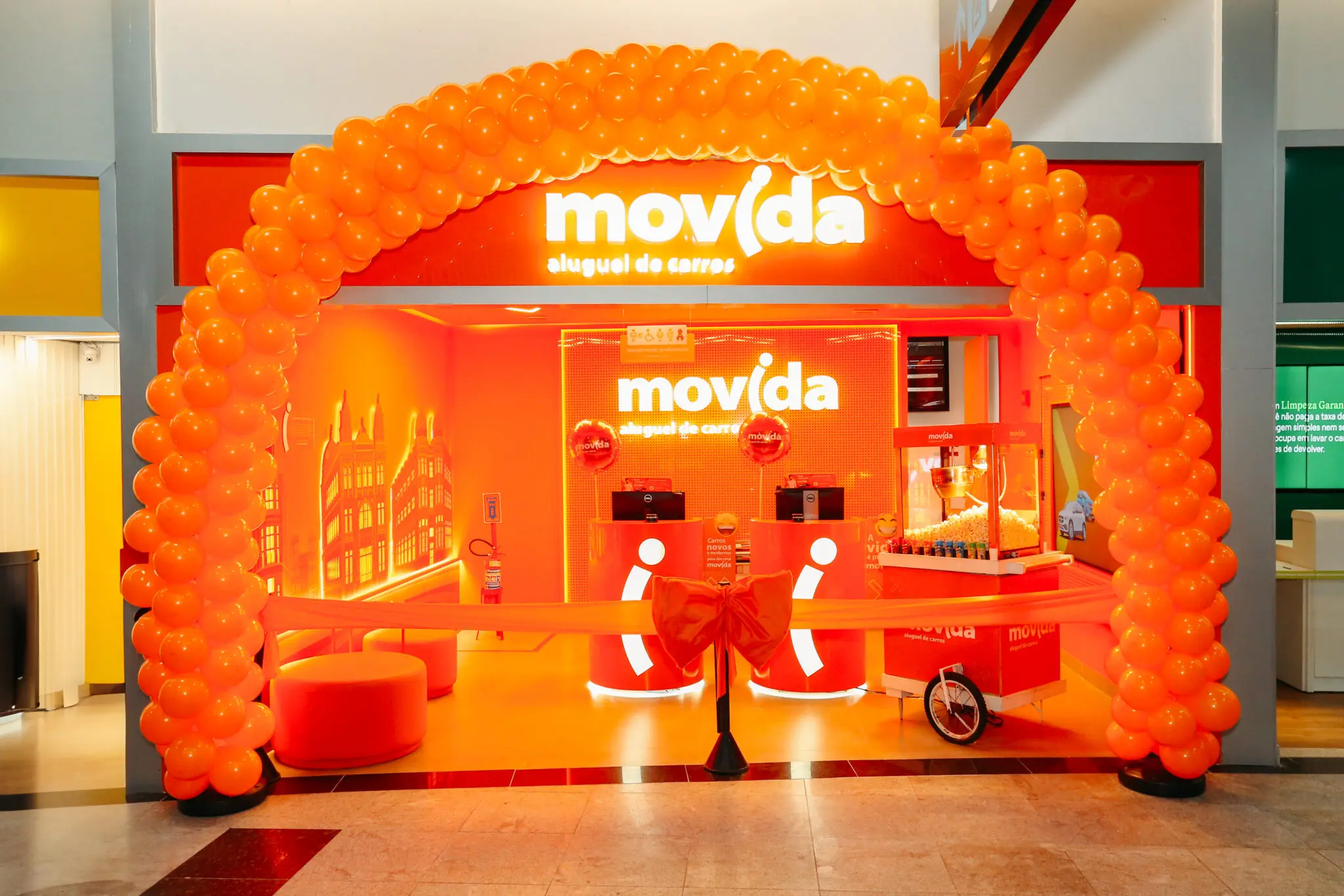 O novo espaço, com 29m², tem o dobro do tamanho da unidade anterior. Foto: Divulgação O novo espaço da Movida, com 29m², tem o dobro do tamanho da unidade anterior. Foto: Divulgação