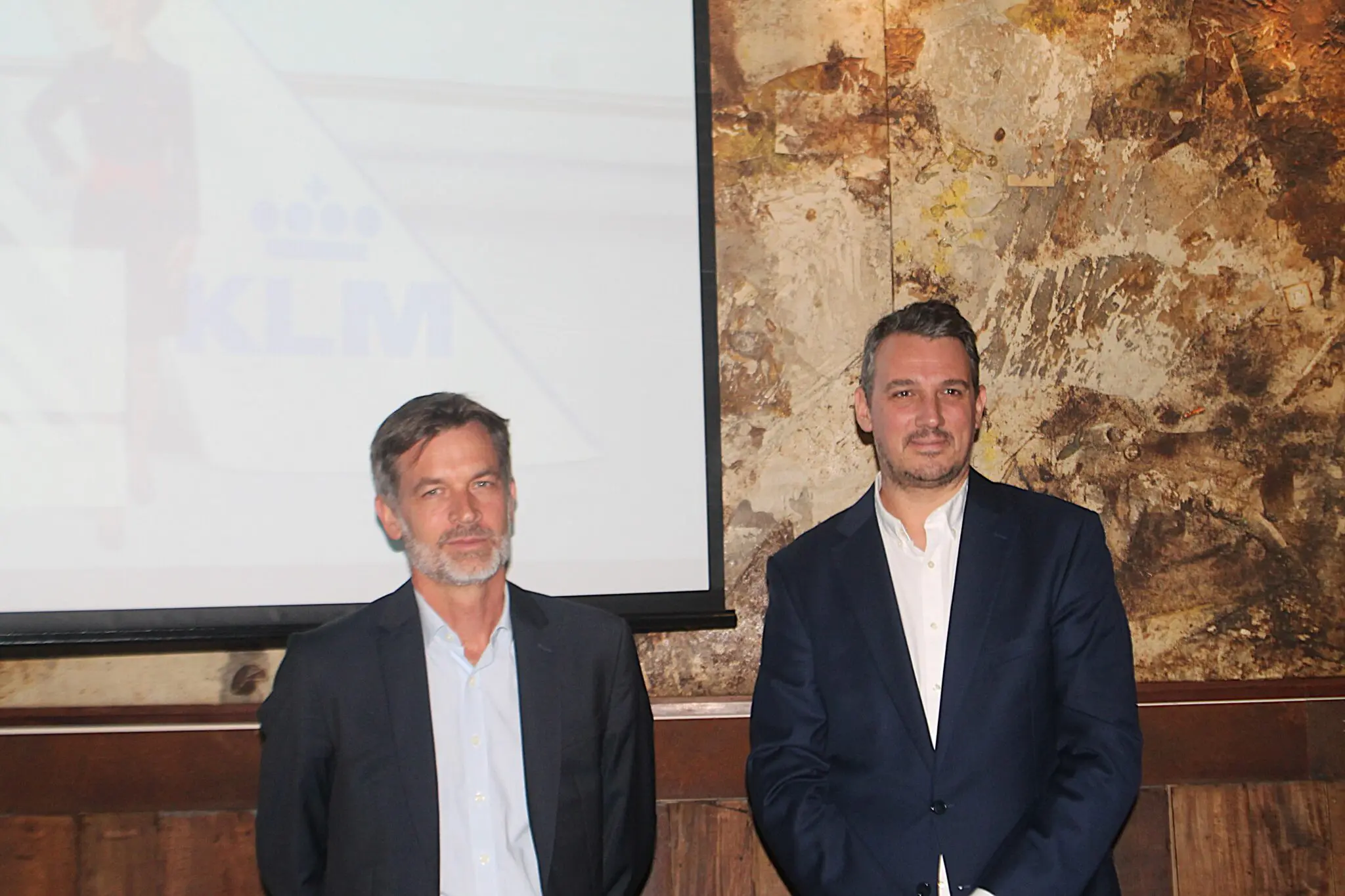 Manuel Flahault, Diretor Geral na América do Sul, e Sylvain Mathias, Diretor Comercial na América do Sul, do grupo Air France-KLM.