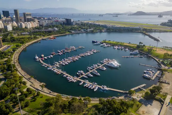 Marina da Gloria in Rio de Janeiro Aerial View Ilha de Itaparica
