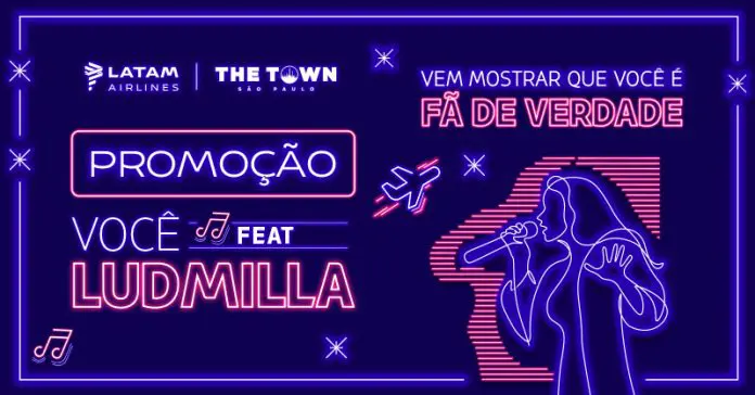 A ação com a Ludmilla integra as ativações da Latam durante o festival The Town. Crédito: Divulgação/Latam ludmilla