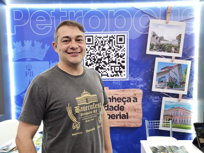 Pablo Kling, secretário de Turismo de Petrópolis, durante o BTM 2025, em Fortaleza. Crédito: Kamilla Alves/Brasilturis Pablo Kling, secretário de Turismo de Petrópolis, durante o BTM 2025, em Fortaleza. Crédito: Kamilla Alves/Brasilturis