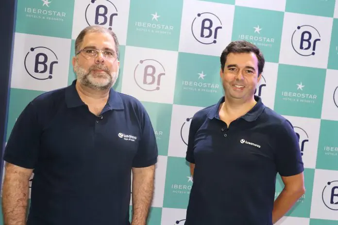 Sérgio Vianna, diretor comercial, e Tiago Encanação, diretor de Operações, ambos da Lusanova. Crédito: Felipe Lima/Brasilturis Sérgio Vianna, diretor comercial, e Tiago Encanação, diretor de Operações, ambos da Lusanova. Crédito: Felipe Lima/Brasilturis