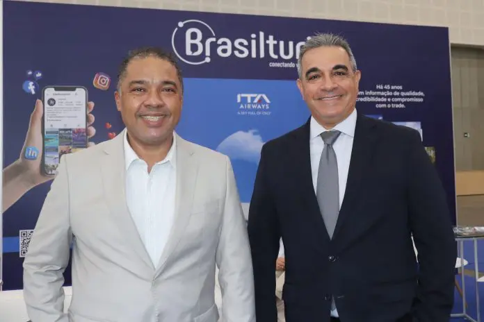 Claudio Júnior e Breno Mesquita, CEOs da BBC Eventos, organizadora do BTM. Crédito: Kamilla Alves/Brasilturis Claudio Júnior e Breno Mesquita, CEOs da BBC Eventos, organizadora do BTM. Crédito: Kamilla Alves/Brasilturis