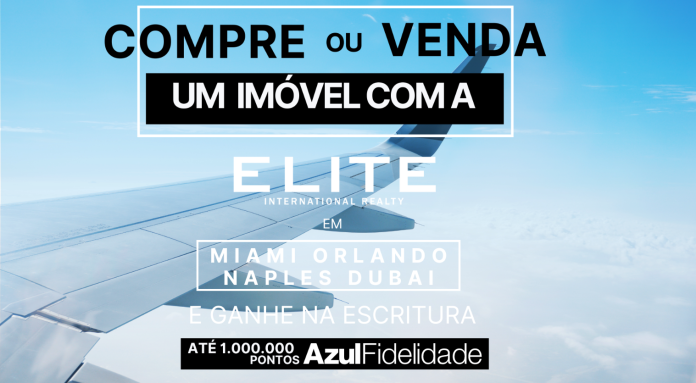 Clientes Azul Fidelidade poderão acumular até 1 milhão de pontos em negociações imobiliárias internacionais. Crédito: Divulgação/Azul
