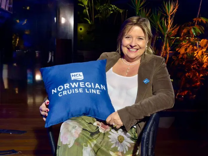 Estela Farina, diretora geral da NCL, destaca resultados positivos de 2025, crescimento no Caribe e ampliação dos investimentos no trade brasileiro. Crédito: Felipe Lima/Brasilturis