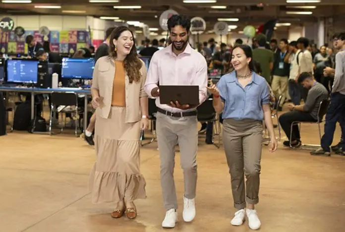 Com um estande atualizado e 24 postos de trabalho na Feira, a Agência lidera a participação brasileira. Crédito: Divulgação/Embratur Com um estande atualizado e 24 postos de trabalho na Feira, a Agência lidera a participação brasileira. Crédito: Divulgação/Embratur