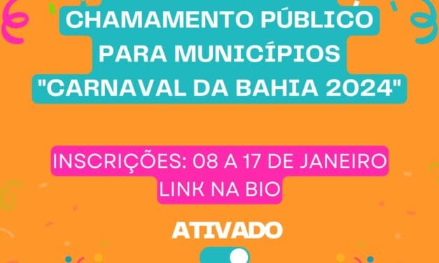 Governo lança chamamento público para o Carnaval da Bahia