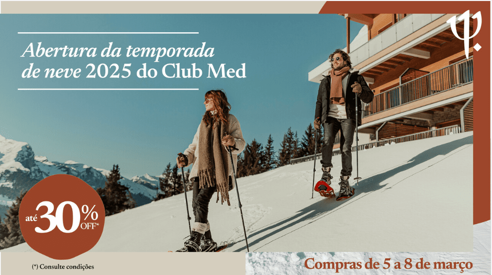 Club Med oferece descontos de 30% em resorts de neve