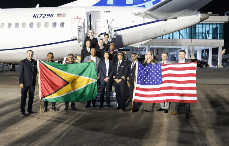 United Airlines estrea voo entre Houston e Georgetown, na Guiana