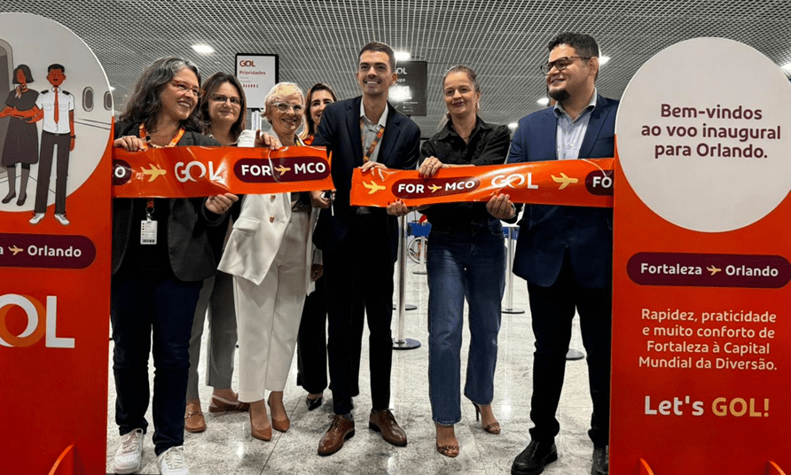 Gol realiza voo inaugural da rota Fortaleza-Orlando