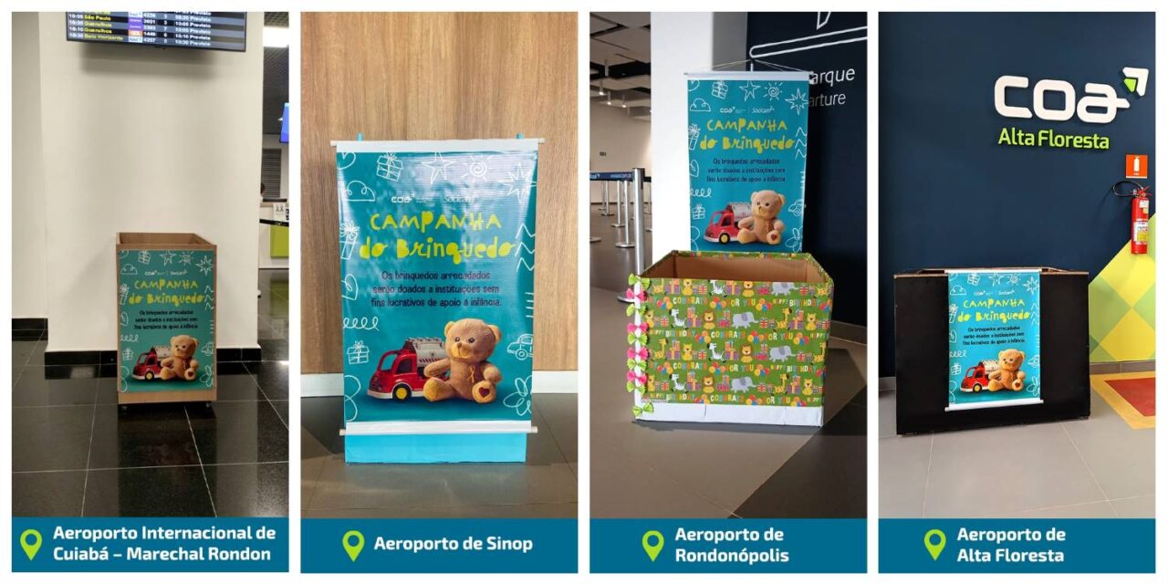 Aeroportos de Mato Grosso promovem campanha de doação de brinquedos