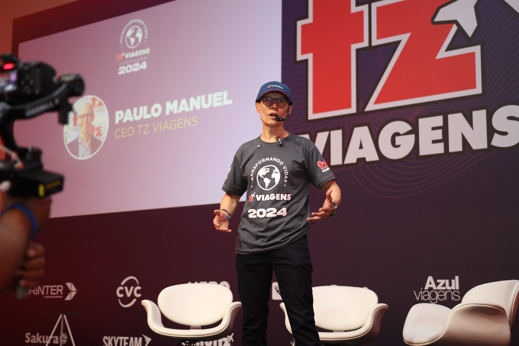 IMG_5236 Paulo Manuel, CEO da TZ Viagens, discursa durante convenção para franqueadores (Foto: Diego Siliprando/ Brasilturis)