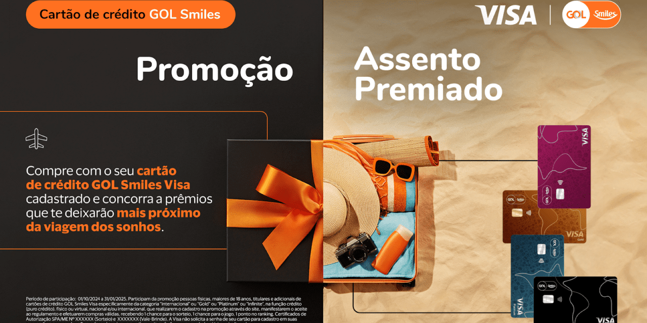 Smiles e Visa lançam promoção “Assento Premiado” com prêmios em milhas e pacotes