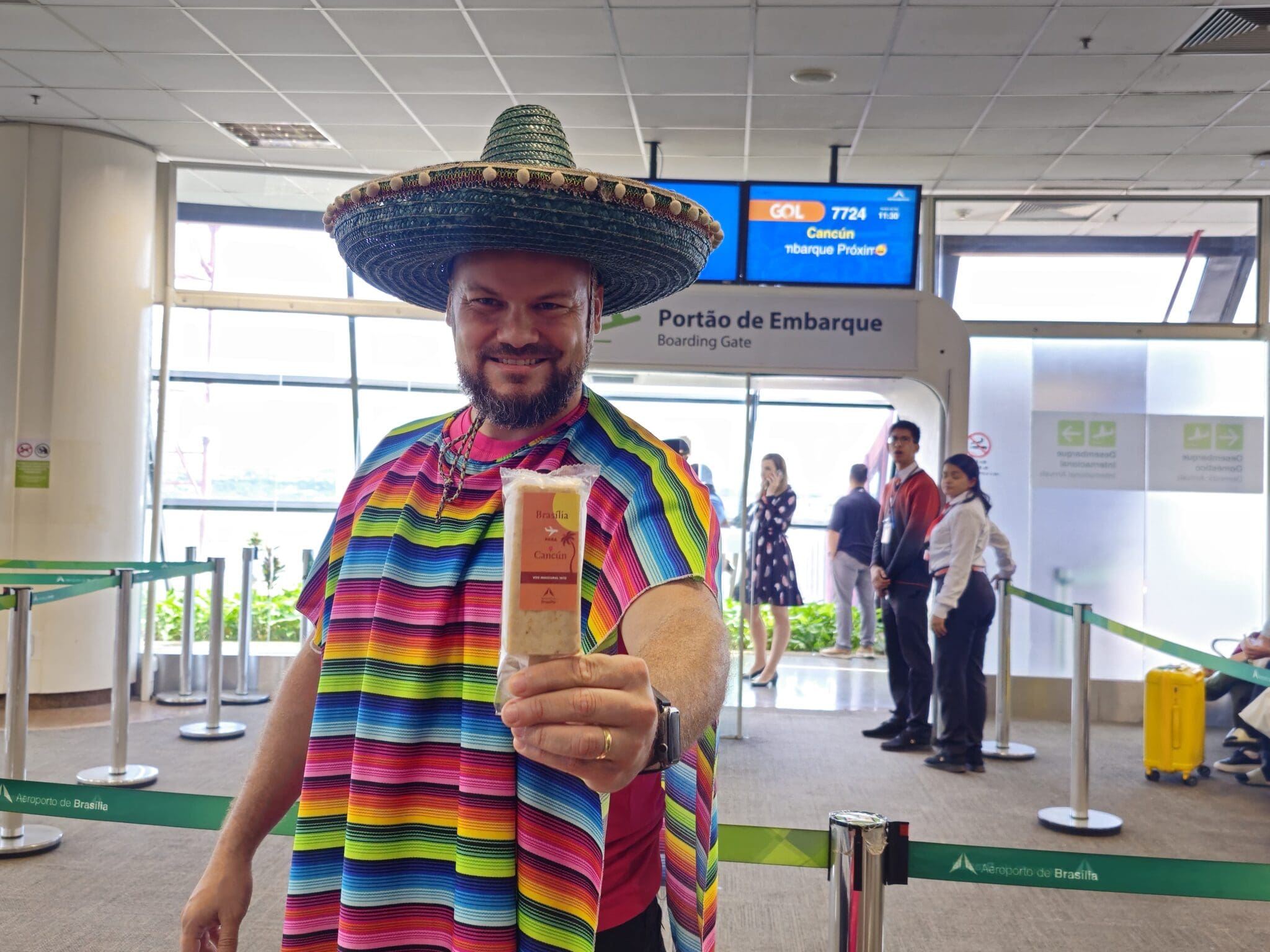 Passageiros do voo de retomada ganharam paletas mexicanas em ação da Gol Foto: Kamilla Alves (Brasilturis)