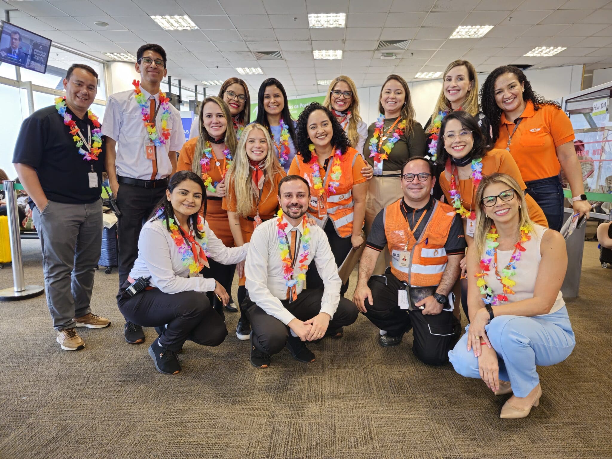 Equipe da Gol no aeroporto de Brasília Foto: Kamilla Alves (Brasilturis)