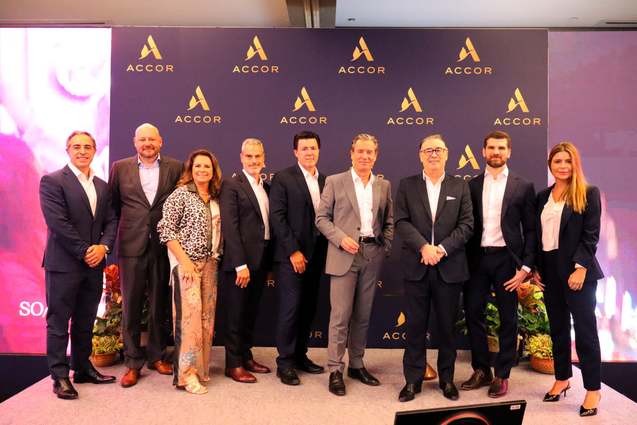 Executivos da Accor presentes em coletiva de imprensa no hotel Pullman São Paulo Ibirapuera. Foto Matheus Alves (Brasilturis) Accor
