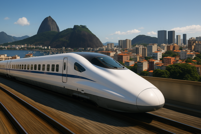 o trem-bala promete transformar a viagem entre SP e RJ, reduzindo o tempo de deslocamento e conectando as duas maiores metrópoles do Brasil Trem bala sp rj