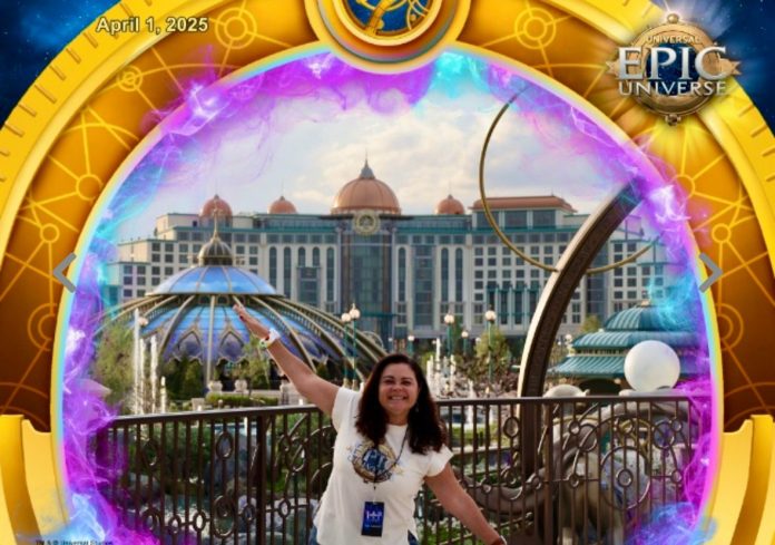 Adriana Boeckh- diretora de marketing da Abreu- visita o novo Epic Universe