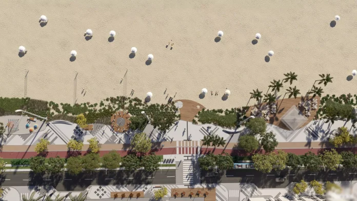 As intervenções fazem parte de um projeto amplo iniciado em 2021, com o alargamento da faixa de areia. Crédito: Divulgação / Balneário Camboriú