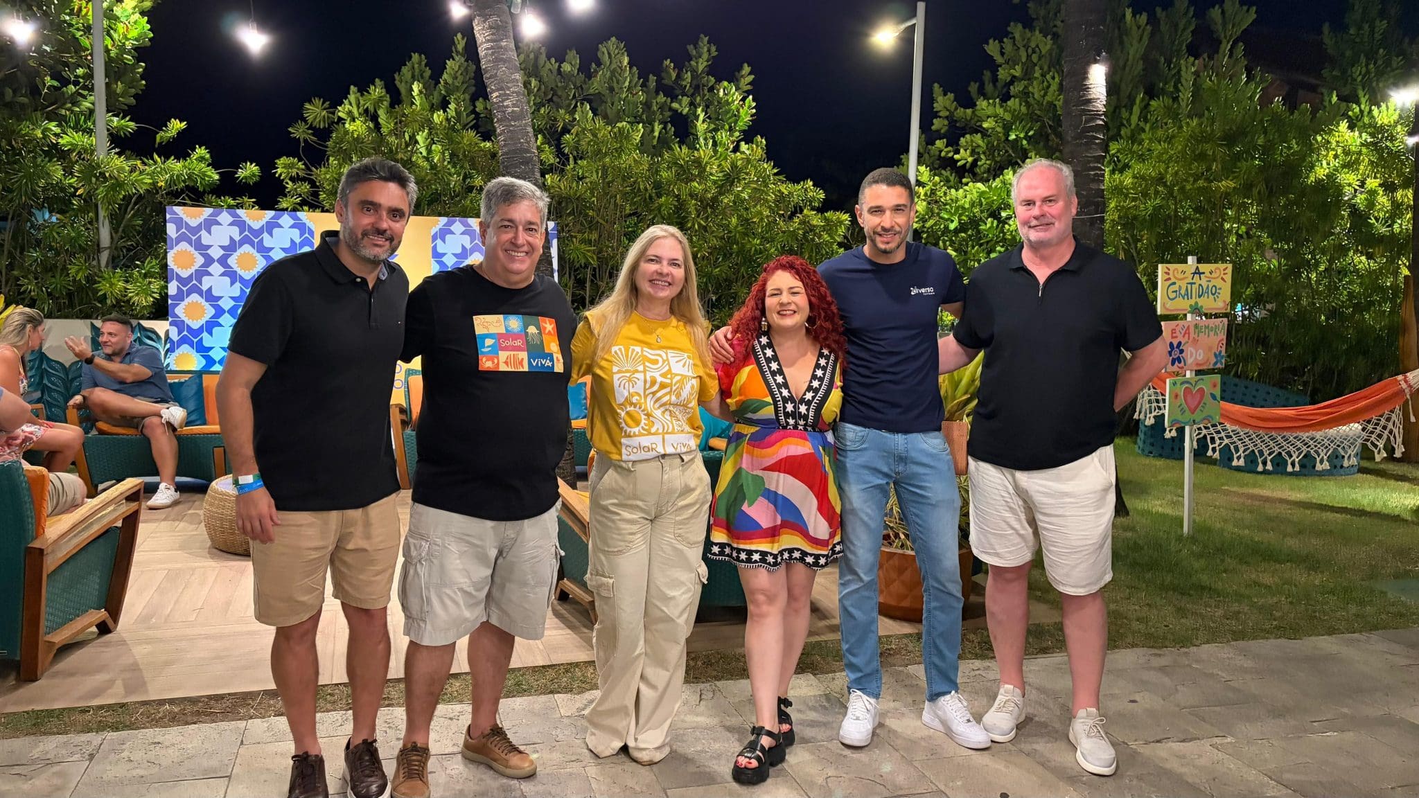 Bizzotto (FRT Operadora), Leila Dantas (Vivá e Solar), Patrícia Pacheco (Abreu), Ricardo Santos (Dicersa) e Gustavo Luck (Luck Receptivos)