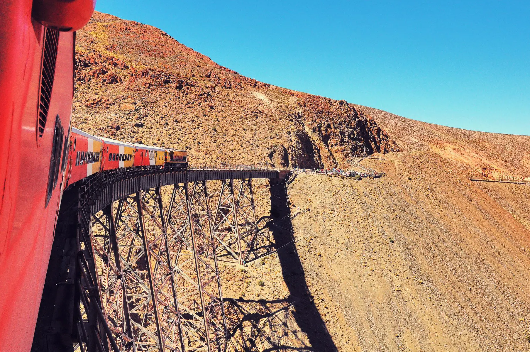 So called Train to the clouds goes from Salta to La Polvorilla viaduct.