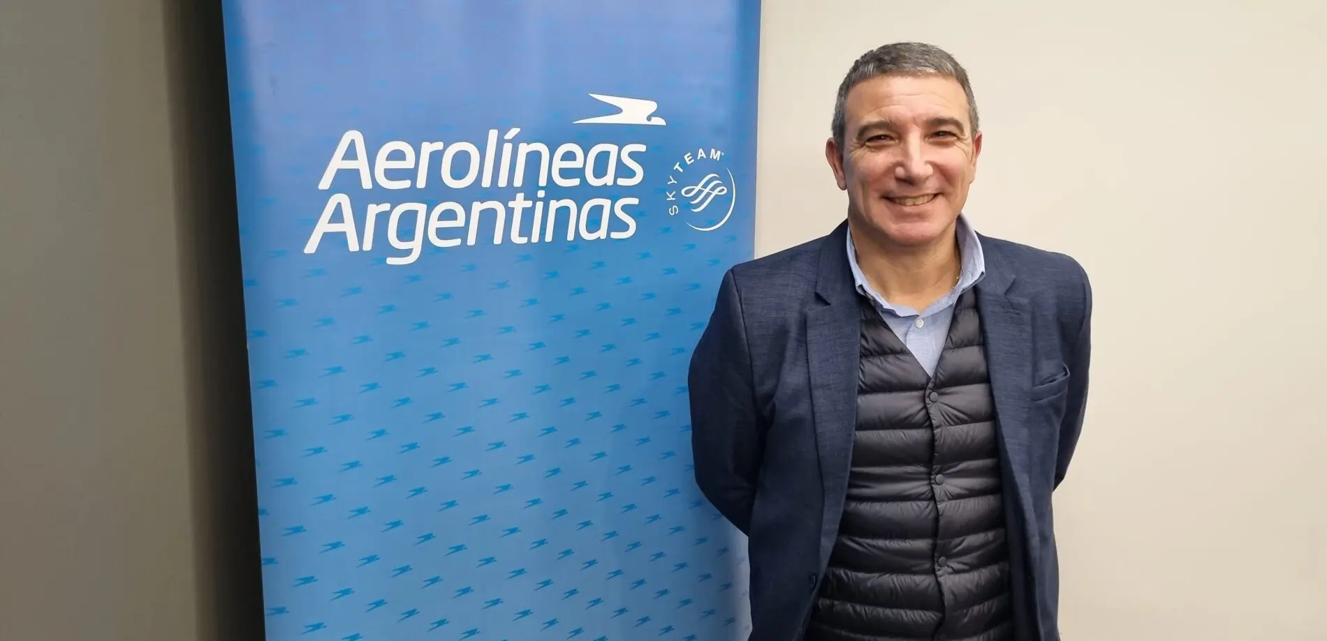 Fábian Lombardo, diretor Comercial, de Planejamento e Gestão de Rotas da Aerolíneas Argentinas - Foto: Lorena Amazonas Fábian Lombardo, diretor Comercial, de Planejamento e Gestão de Rotas da Aerolíneas Argentinas - Foto: Lorena Amazonas