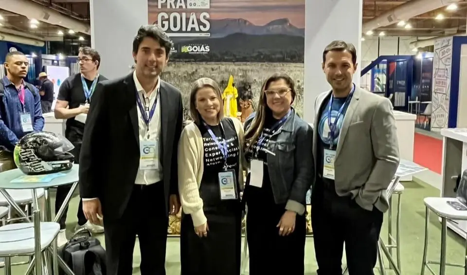 Fabrício Amaral, Andrea Oliveira, Débora Dilkin e Eduardo Zorzanello Fabrício Amaral, presidente da Goiás Turismo, Andrea Oliveira, Débora Dilkin e Eduardo Zorzanello