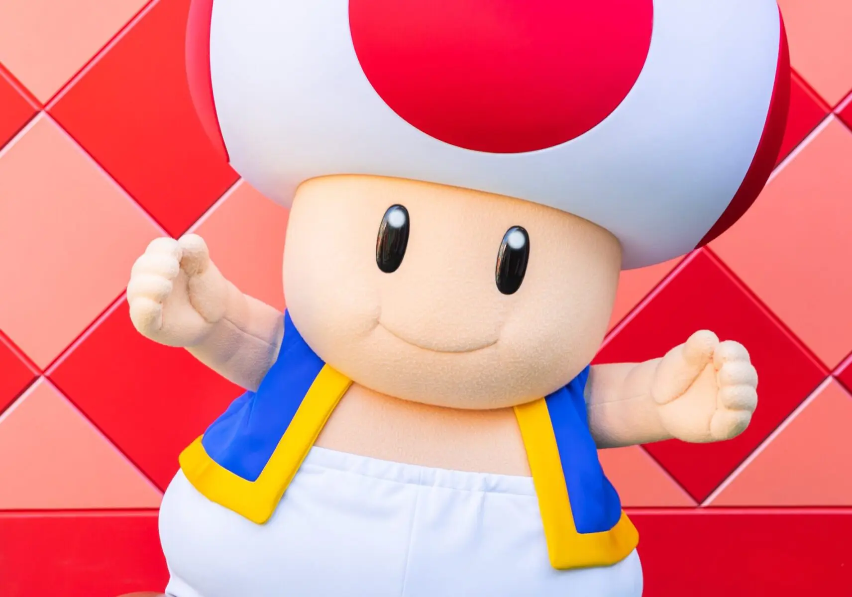 Universal Studios Hollywood dá as boas-vindas a Toad, novo personagem que irá interagir com os fãs junto a Mario, Luigi e Princess Peach. Foto: Divulgação/Super Nintendo World Universal Studios Hollywood dá as boas-vindas a Toad, novo personagem que irá interagir com os fãs junto a Mario, Luigi e Princess Peach. Foto: Divulgação/Super Nintendo World