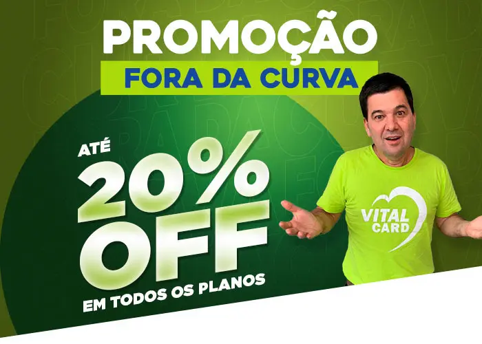 A campanha da Vital Card é válida a partir de hoje (7), e se estende até 31 de agosto, com descontos que podem chegar em 20%