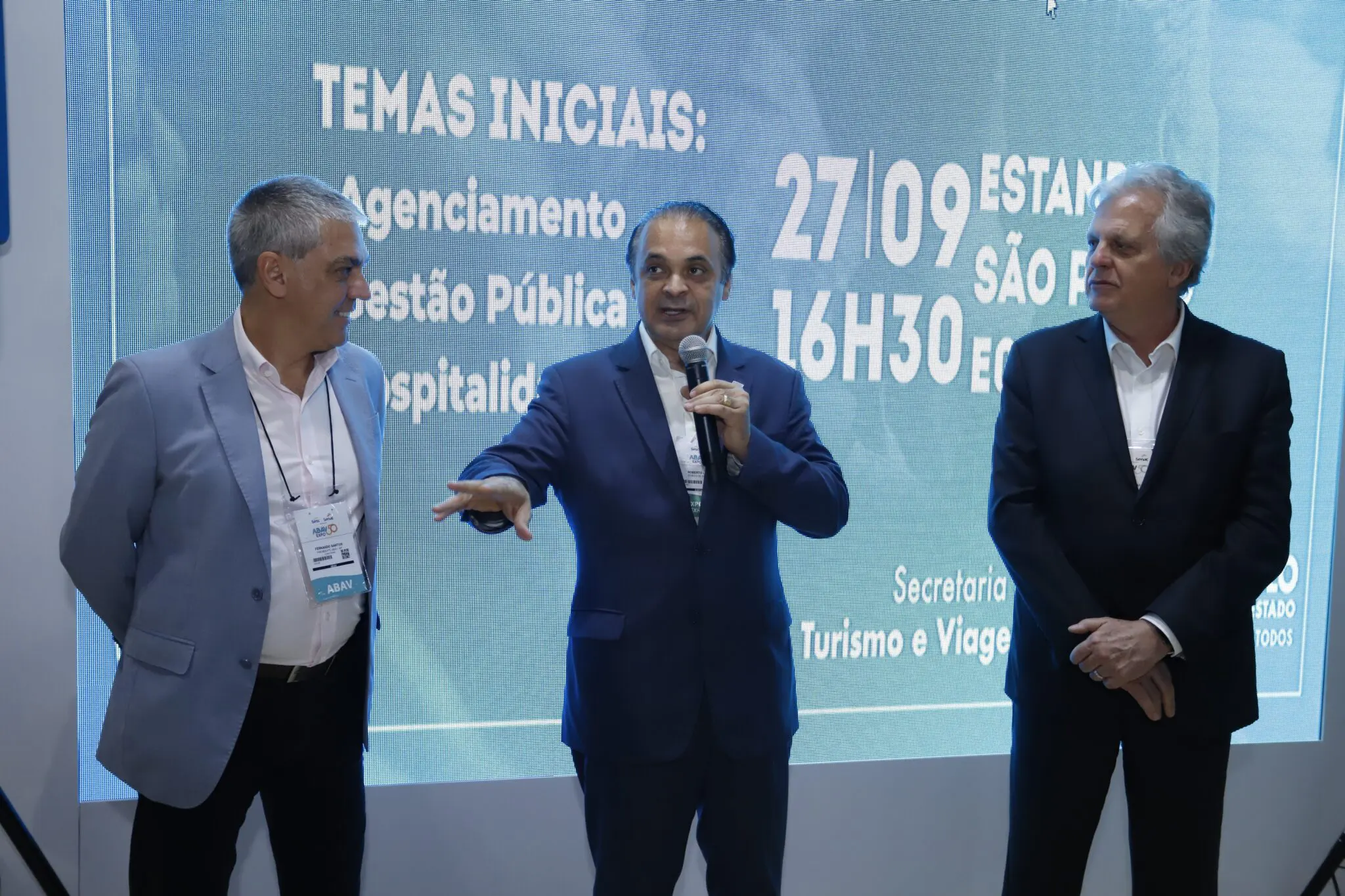 Fernando Santos, presidente da Abav/sp e Roberto de Lucena, secretário da SeturSP. Foto: Greg Grigoragi (Brasilturis) Fernando Santos, presidente da Abav/sp e Roberto de Lucena, secretário da SeturSP. Foto: Greg Grigoragi (Brasilturis)
