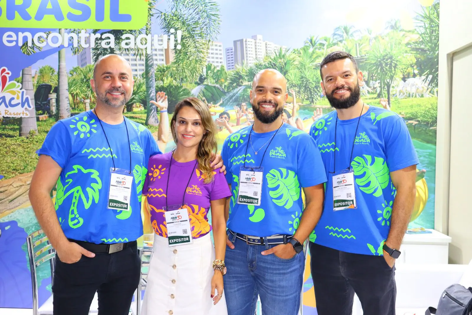 Vinicius Vilela, Flávia Anna, Thiago Souza e ícaro Medeiros, do Hot Beach Parques e Resorts Hot Beach Parques e Resort