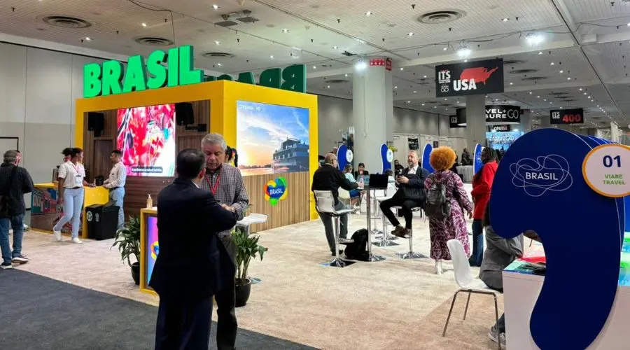 Estande da Embratur na NYTIS. Foto: Divulgação Estande da Embratur na NYTIS. Foto: Divulgação