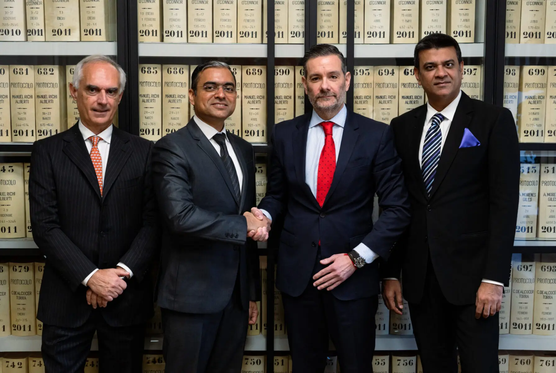 Gabriele Burgio (Alpitour World); Gaurav Bhatnagar (TBO); Ginés Martinez (Jumbo Tours Group); e Ankush Nijhawan (TBO) Gabriele Burgio (Alpitour World); Gaurav Bhatnagar (Tbo); Ginés Martinez (Jumbo Tours Group); e Ankush Nijhawan (Tbo) - Foto: Divulgação