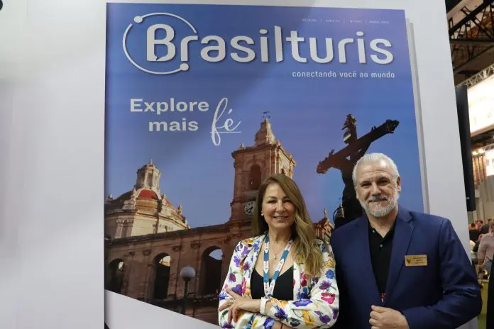 Francesca Vincenti e Jose Espartero Alonso, do Visit Malta. Crédito: Maurício Herschander/ Brasilturis