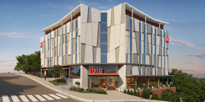 Ilustração fachada ibis Varginha. Crédito: Divulgação