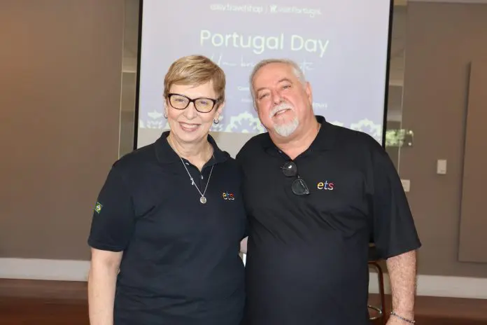Barbara Picolo, diretora de Produtos e Operações da ETS, e Michael Barkoczy, presidente da ETS. Felipe Lima/Brasilturis Barbara Picolo, diretora de Produtos e Operações da ETS, e Michael Barkoczy, presidente da ETS. Felipe Lima/Brasilturis
