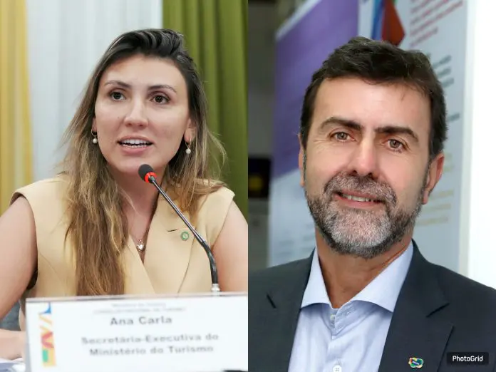Ana Carla Lopes, atual secretária-executiva do MTur, e Marcelo Freixo, presidente da Embratur, são principais nomes cotados. Crédito: Roberto Catro (MTur) e Greg Grigoragy (Brasilturis) ministério turismo