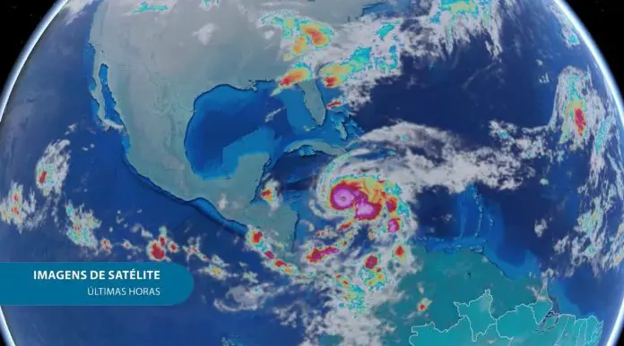 De acordo com o Centro Nacional de Furacões (NHC), a chegada de Melissa deve provocar impacto catastrófico em todo o território jamaicano. Crédito: Reprodução/Climatempo