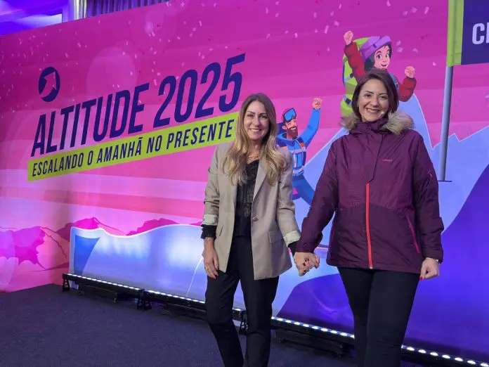 Juliana Patti, presidente do Conselho da Alagev, e Luana Nogueira, diretora executiva da associação. Crédito: Felipe Lima/Brasilturis