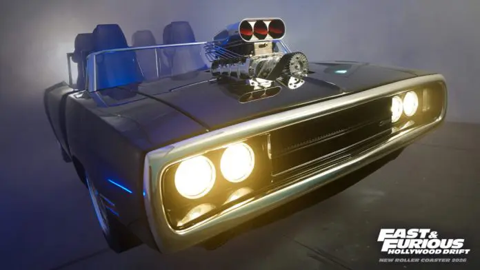 Nova montanha-russa Fast & Furious: Hollywood Drift amplia o portfólio de atrações do Universal Studios Hollywood para o verão de 2026. Crédito: Divulgação / Universal Studios Hollywood