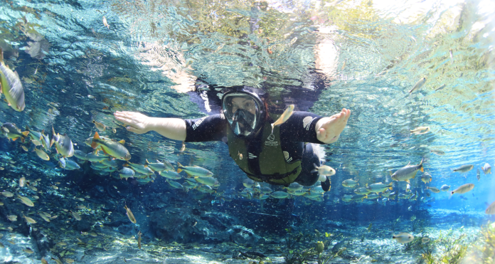 Bonito é referência internacional em ecoturismo carbono neutro e governança ambiental estruturada. Crédito: Divulgação/ Fundtur