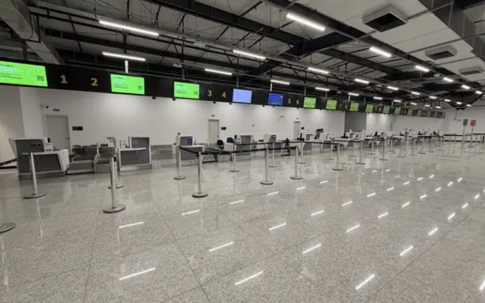 Nova sala de embarque e área de check-in ampliam infraestrutura do Aeroporto de Marabá. Crédito: Divulgação / Aena