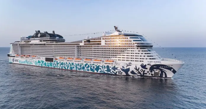 MSC Euribia permanece atracado em Dubai durante crise regional Crédito: Divulgação/MSC Cruzeiros