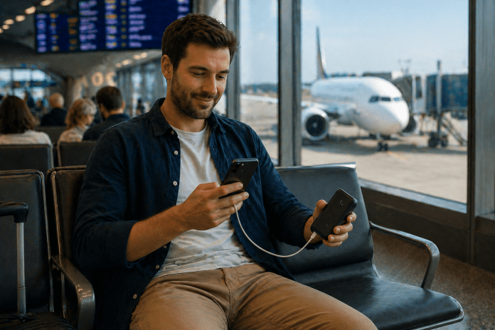 Novas regras da Anac limitam transporte e uso de power banks Crédito: Imagem gerada por IA