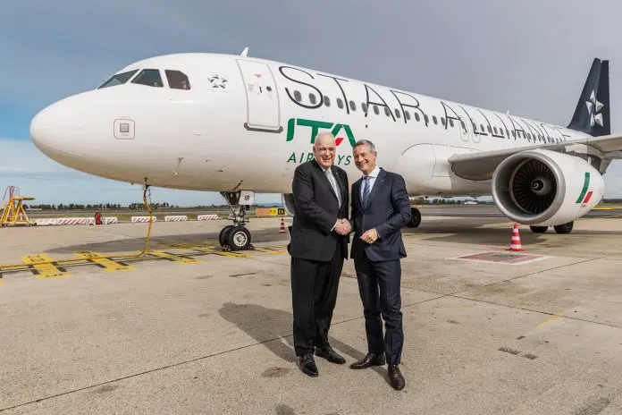 Theo Panagiotoulias, CEO da Star Alliance, e Joerg Eberhart, CEO e diretor-geral da Ita Airways. Crédito: Divulgação Theo Panagiotoulias, CEO da Star Alliance, e Joerg Eberhart, CEO e diretor-geral da Ita Airways. Crédito: Divulgação